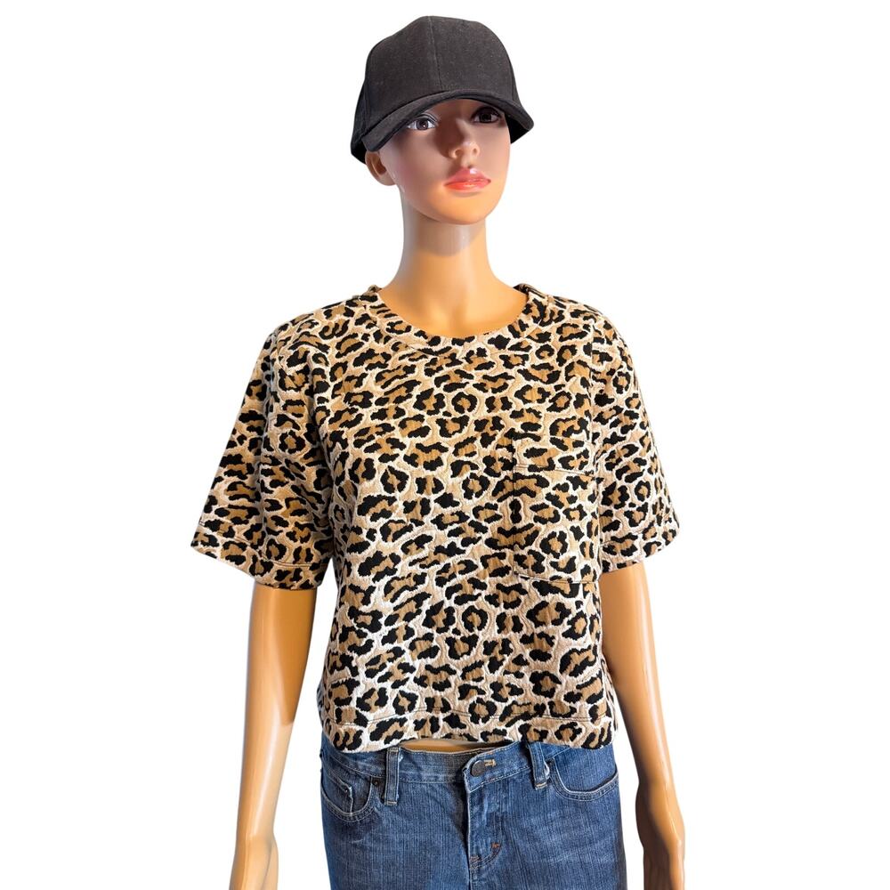 Maeve Anthropologie Cheetah Print Crop Top, Women's Size M